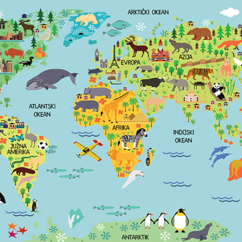 Foto tapete Mapa sveta 14